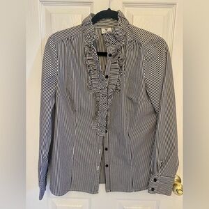 Worthington Black and White Striped Top